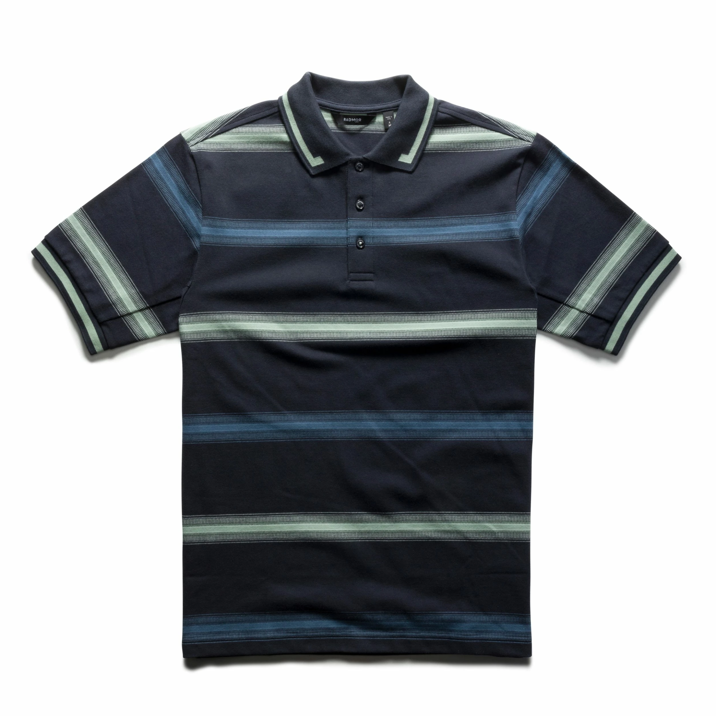 Radmor Baty Pimaformance 'Vintage Ombre' Pique Polo (BLUE GRAPHITE)