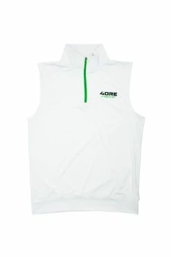 4ORE NUTRITION 4ORE Golf Vest [White W/ Green Zipper]