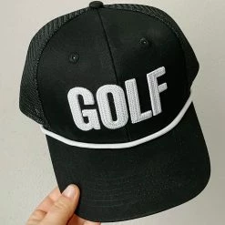 CADDIE UNIFORM Black/White Golf Hat